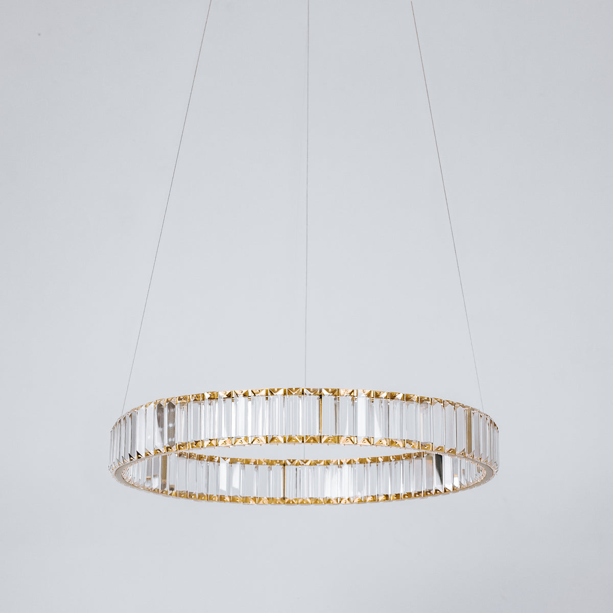 Quivira Round Crystal LED Chandelier - Gold Hardware