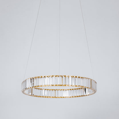 Quivira Round Crystal LED Chandelier - Gold Hardware