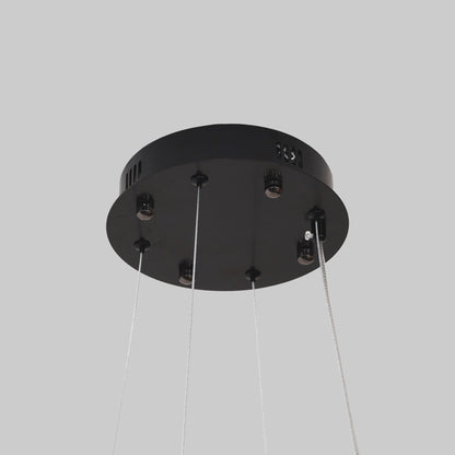 Quivira Round Crystal LED Chandelier - Black Hardware