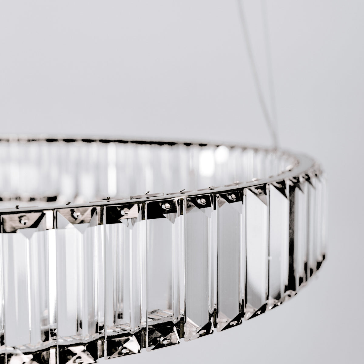 Quivira Round Crystal LED Chandelier - Black Hardware