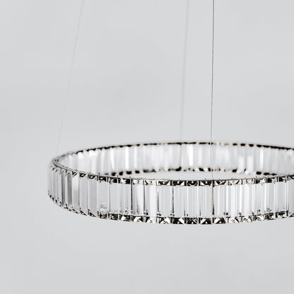 Quivira Round Crystal LED Chandelier - Black Hardware