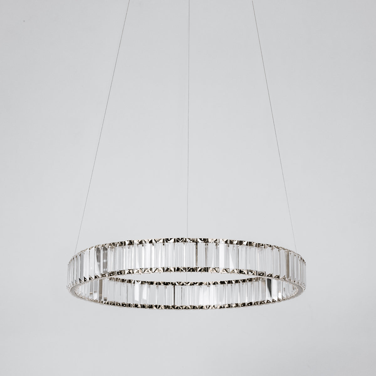 Quivira Round Crystal LED Chandelier - Black Hardware