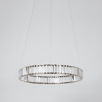 Quivira Round Crystal LED Chandelier - Black Hardware