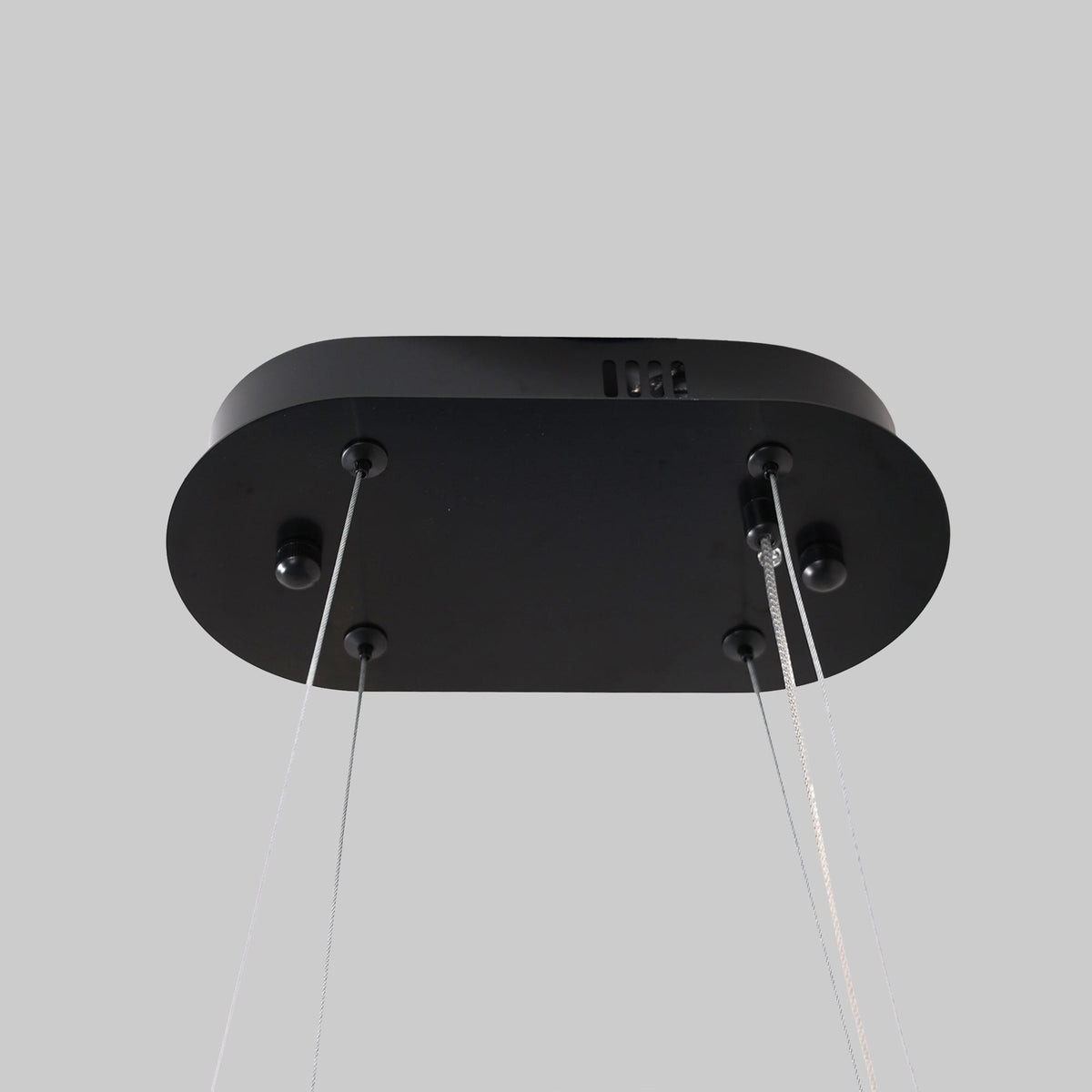 Quivira Oval Crystal LED Chandelier - Black Hardware