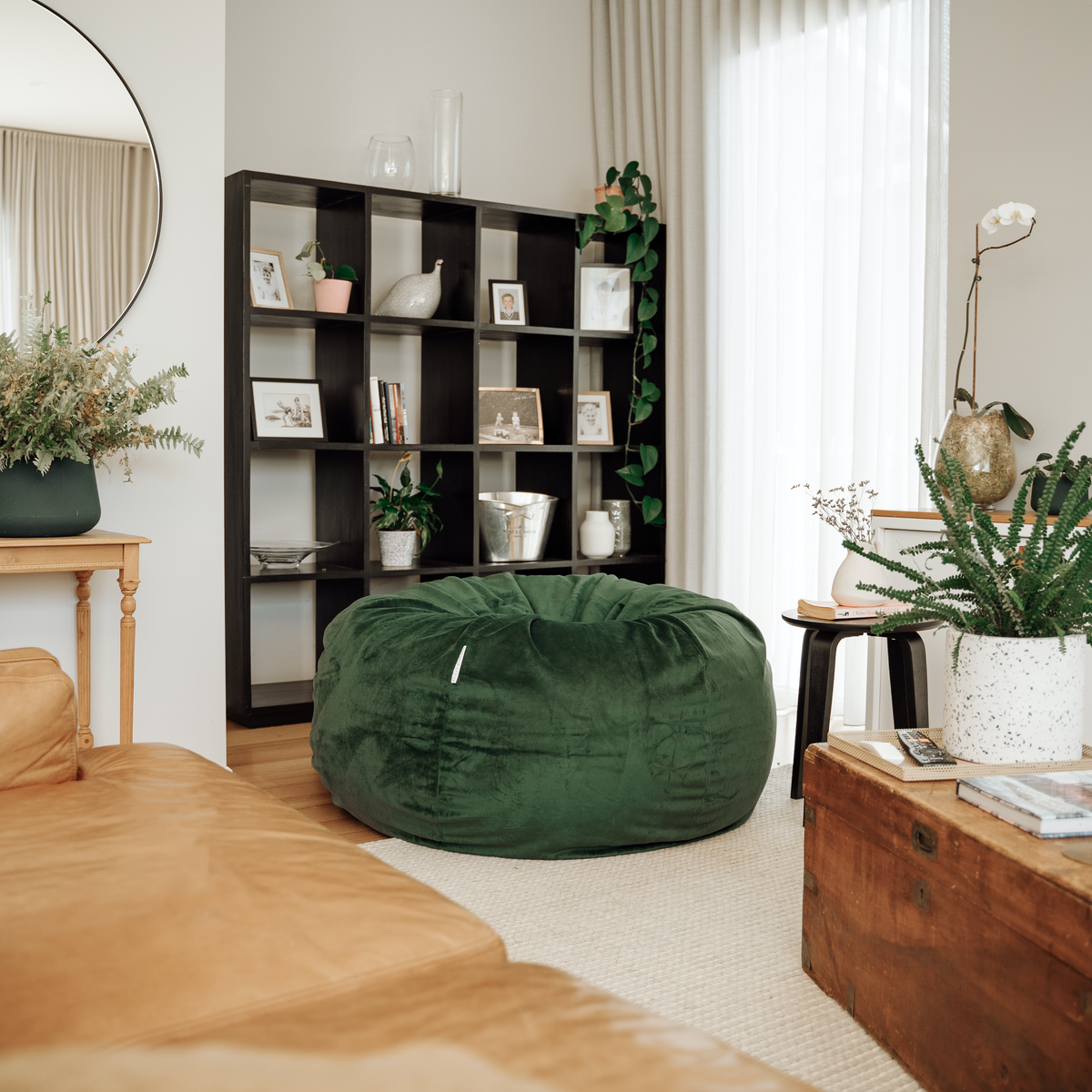 Pierre Fur Bean Bag - Emerald Green