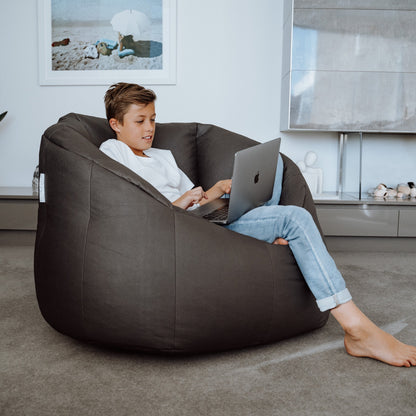 Vegan Leather Tub Chair Bean Bag Cover - Charcoal