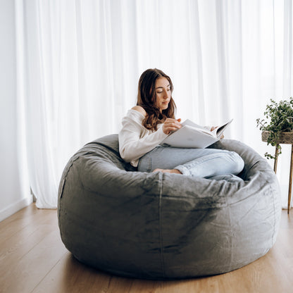 Pierre Fur Bean Bag - Charcoal