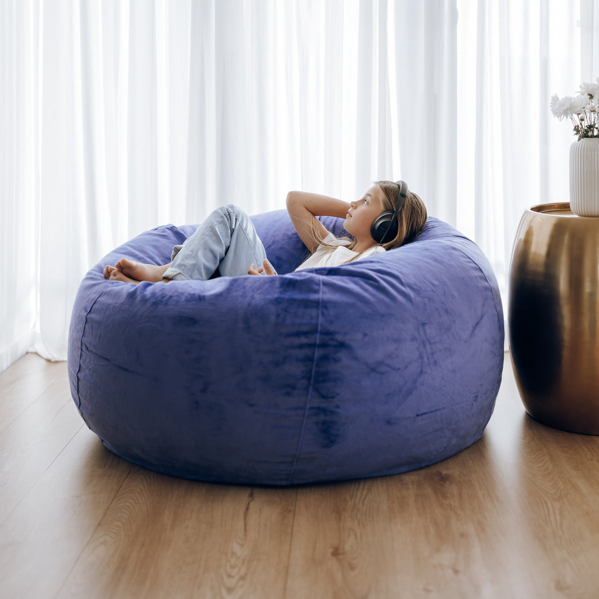Pierre Fur Bean Bag - Very Peri Purple
