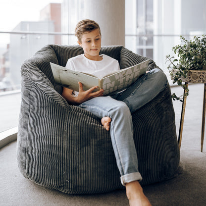 Corduroy Tub Chair Bean Bag Cover - Charcoal