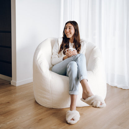 Corduroy Tub Chair Bean Bag Cover - Ivory