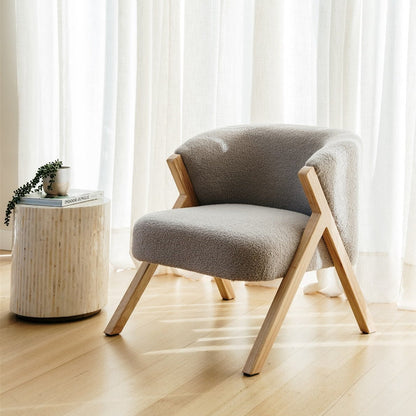 Oscar Boucle Accent Chair - Soft Grey