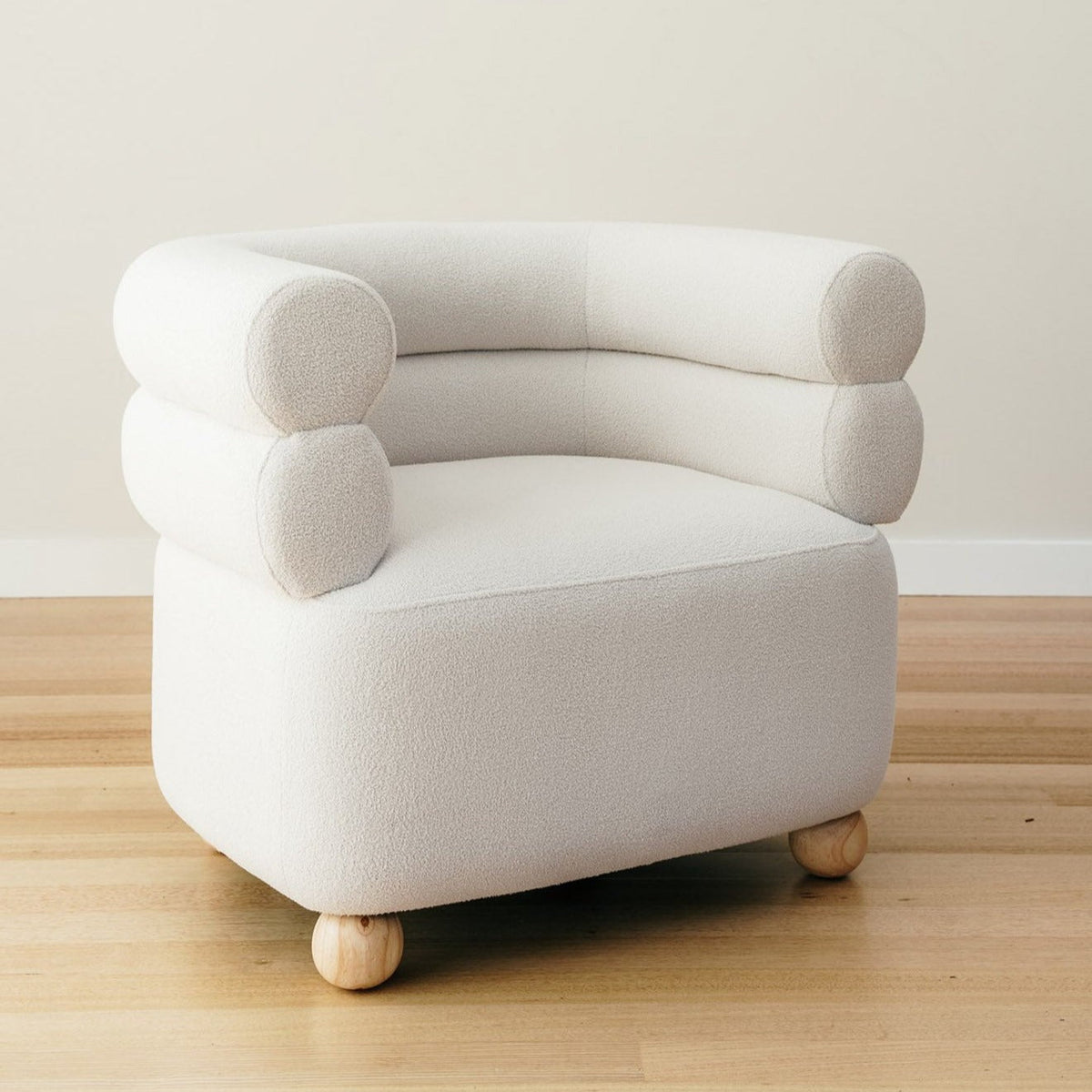 Logan Boucle Armchair - White
