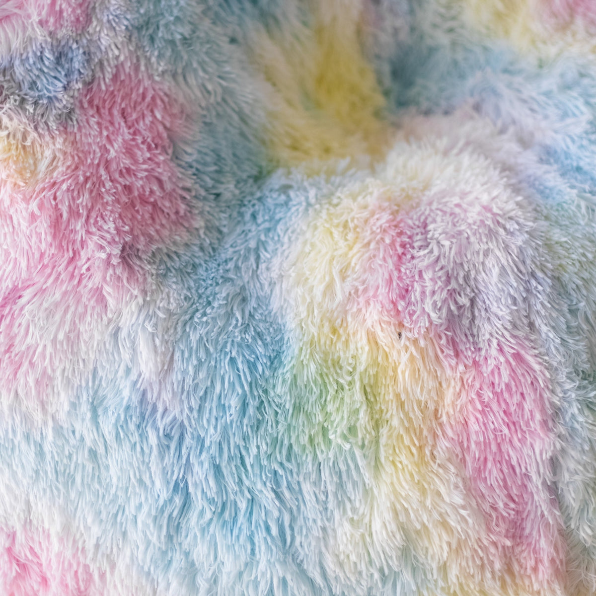 Shaggy Fur Rainbow Tie Dye Bean Bag - Unicorn