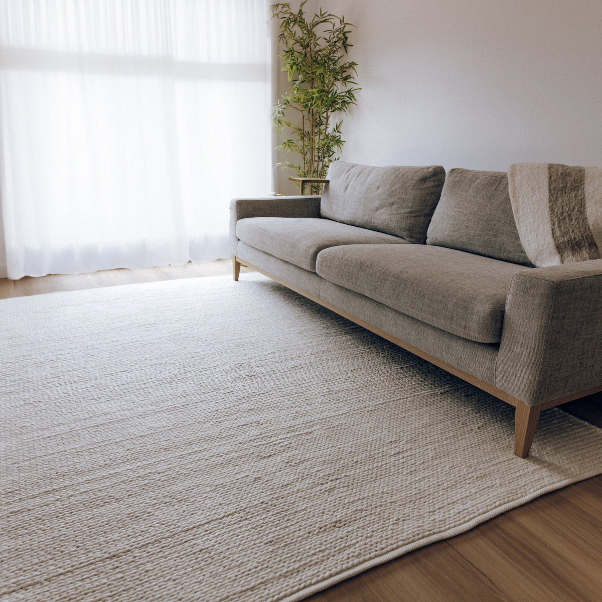 Kiara Handwoven Floor Rug in White Tones