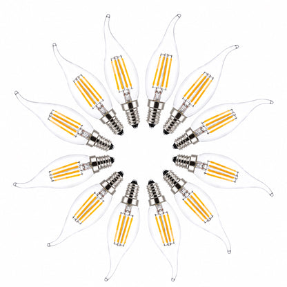 LED E14 Flame Tip Bulb Chandelier Candle Globes - 4w Warm White