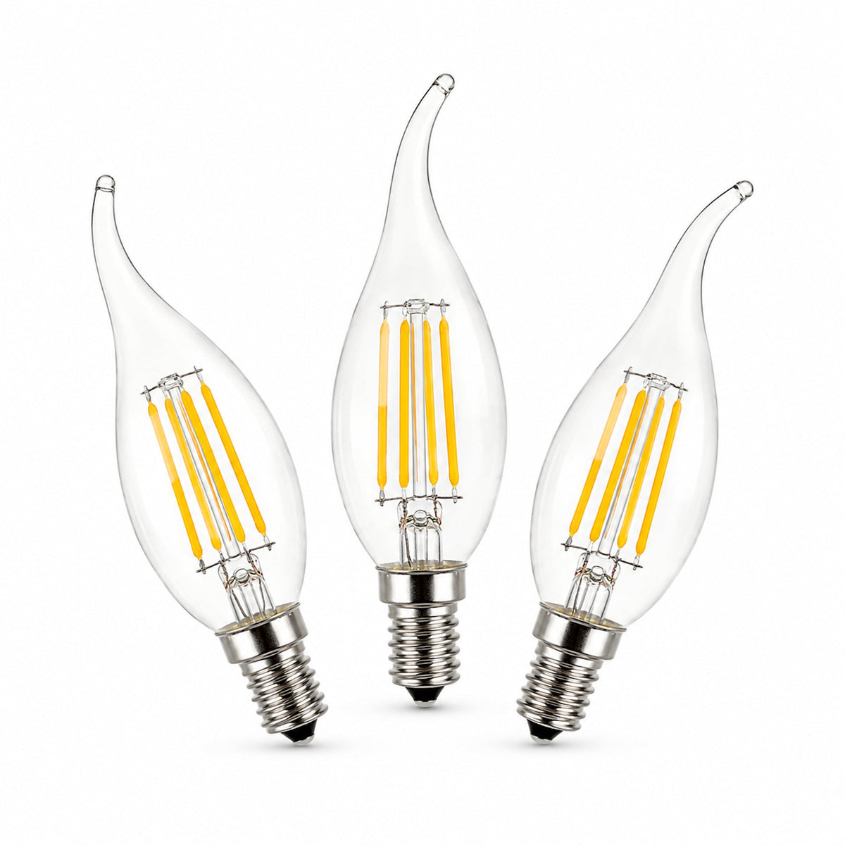 LED E14 Flame Tip Bulb Chandelier Candle Globes - 4w Warm White