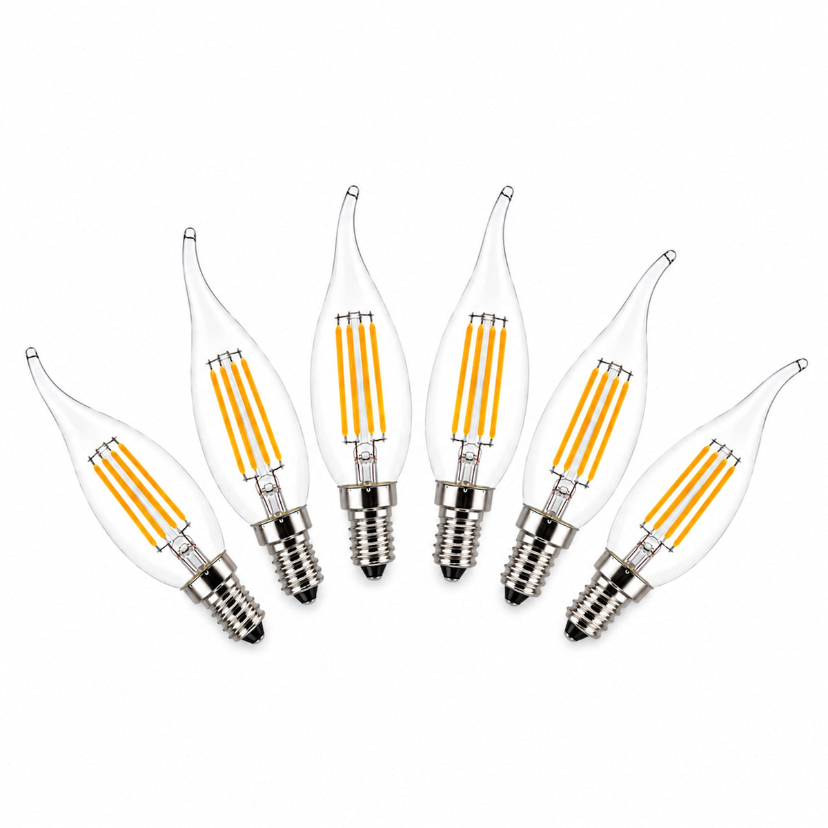 LED E14 Flame Tip Bulb Chandelier Candle Globes - 4w Warm White