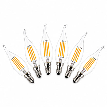 LED E14 Flame Tip Bulb Chandelier Candle Globes - 4w Warm White