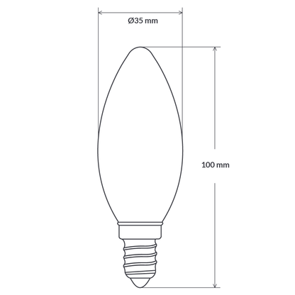 2W Candle LED Bulb (E14) Clear in Cool White