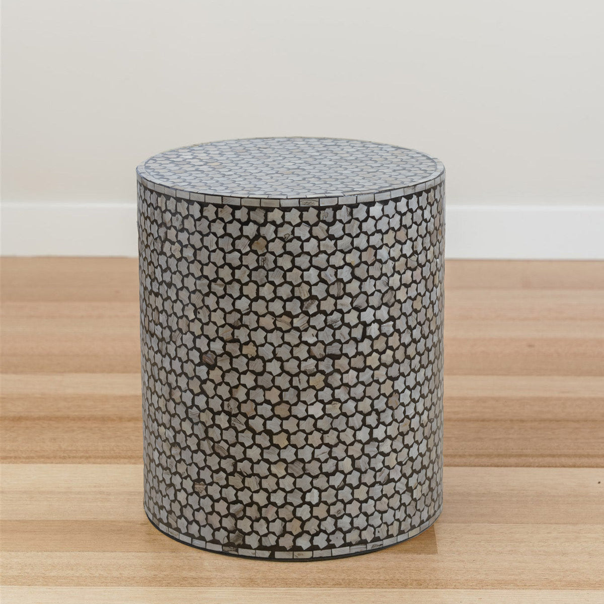 Mirelle Mother of Pearl Inlay Side Table - Black