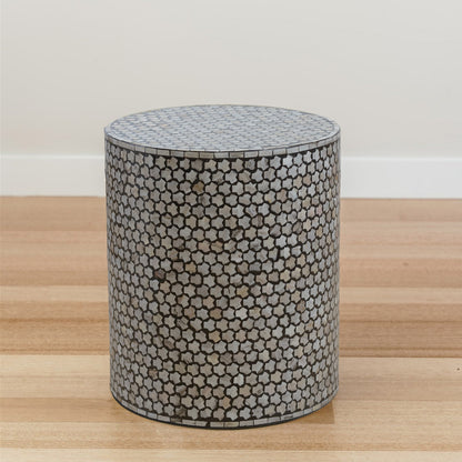 Mirelle Mother of Pearl Inlay Side Table - Black