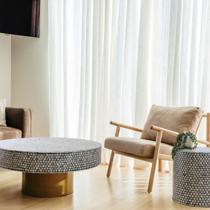 Mirelle Mother of Pearl Inlay Side Table - Black