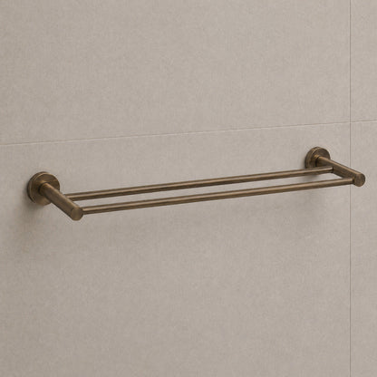 Reno Double Towel Rail - Antique Brass