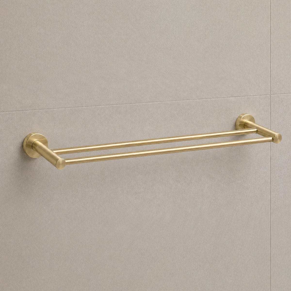 Reno Double Towel Rail - Brushed Brass