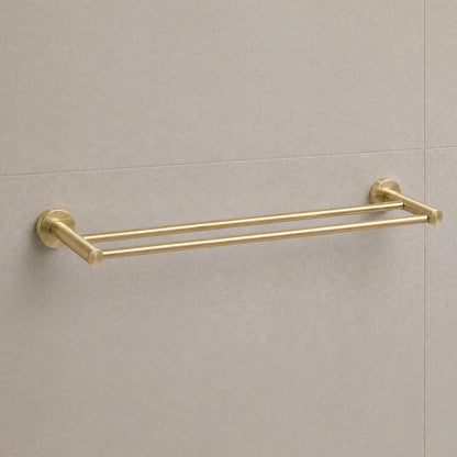 Reno Double Towel Rail - Brushed Brass