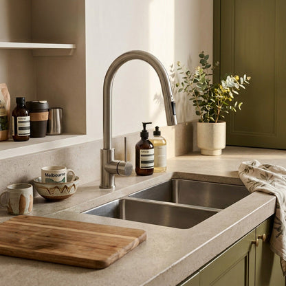 Reno Pull-Out Kitchen Mixer - Brushed Nickel