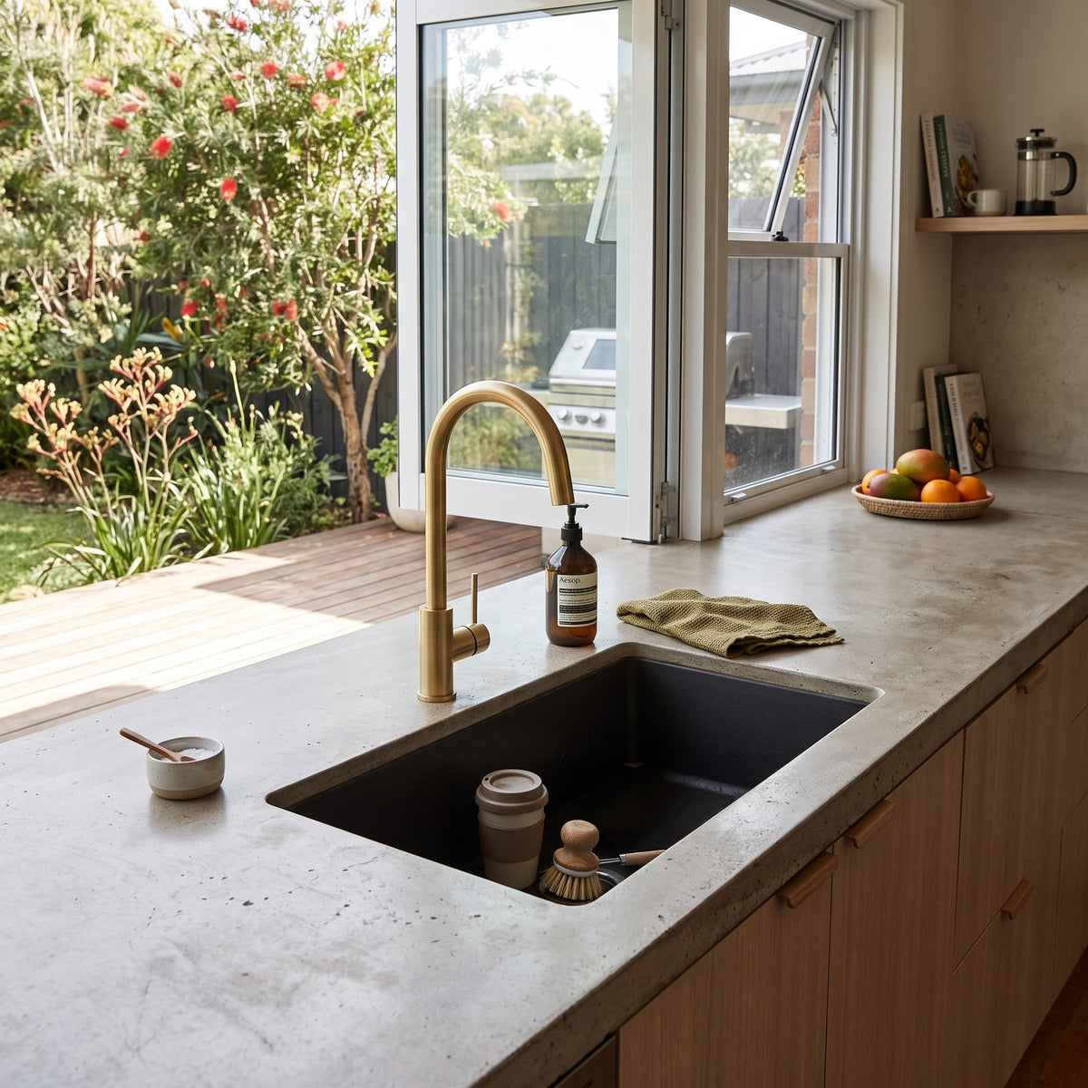 Reno Kitchen Mixer - Brushed Brass