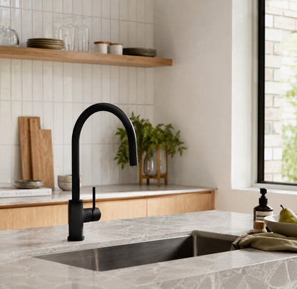 Reno Pull-Out Kitchen Mixer - Matt Black
