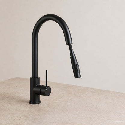 Reno Pull-Out Kitchen Mixer - Matt Black