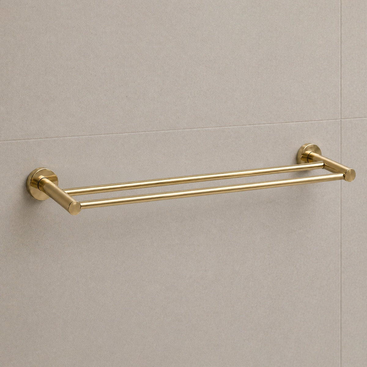 Reno Double Towel Rail - Polished Gold