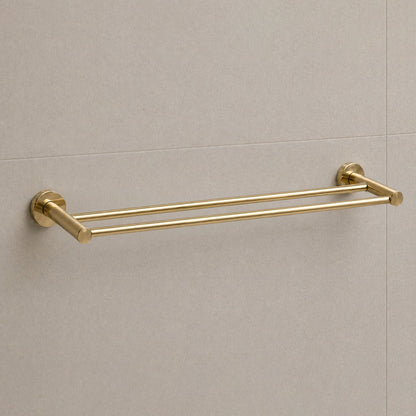 Reno Double Towel Rail - Polished Gold