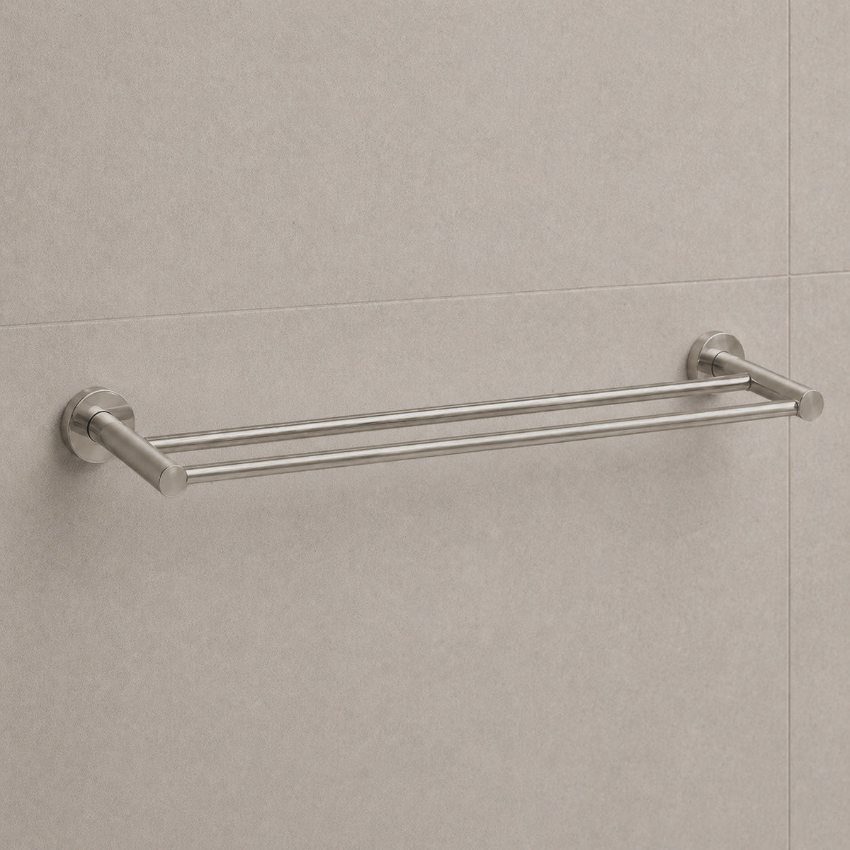 Reno Double Towel Rail - Brushed Nickel
