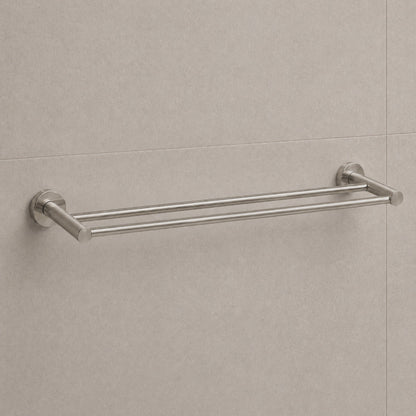 Reno Double Towel Rail - Brushed Nickel
