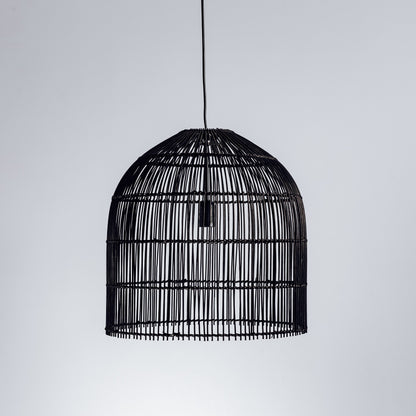 Siena Rattan Cane Wicker Pendant Light - Black