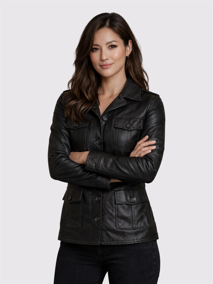 Alyssa 4 Pocket Button-Front Coat