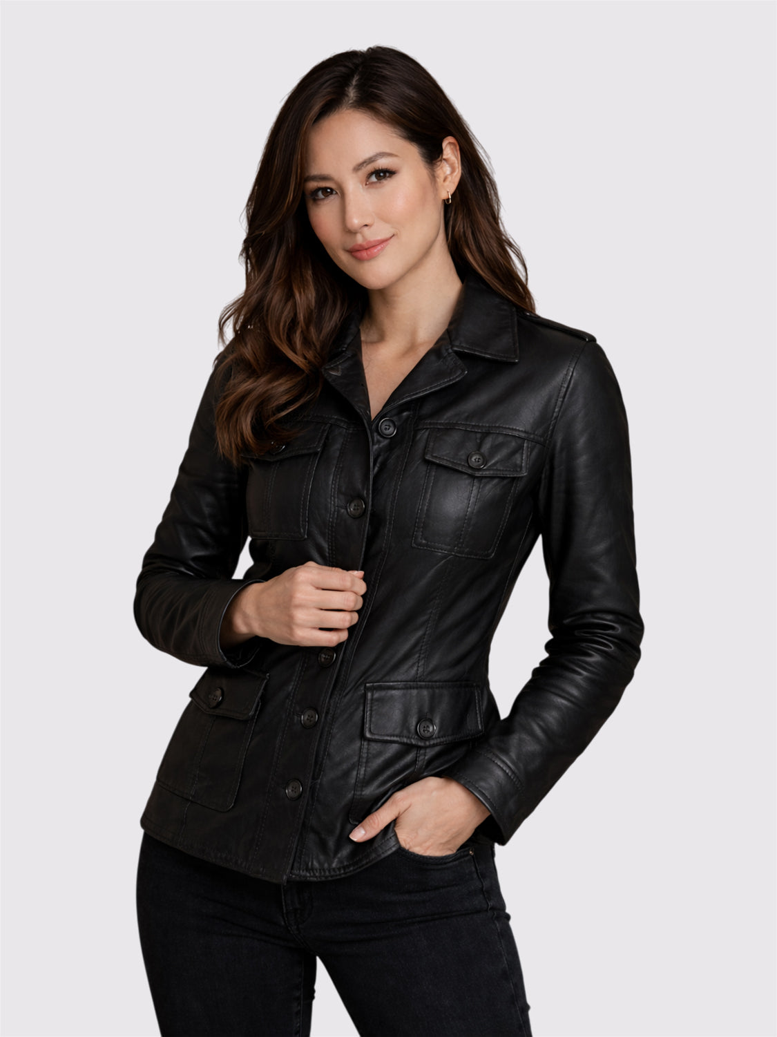 Alyssa 4 Pocket Button-Front Coat