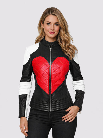 Amoura Women's Heart Leather  Jacket