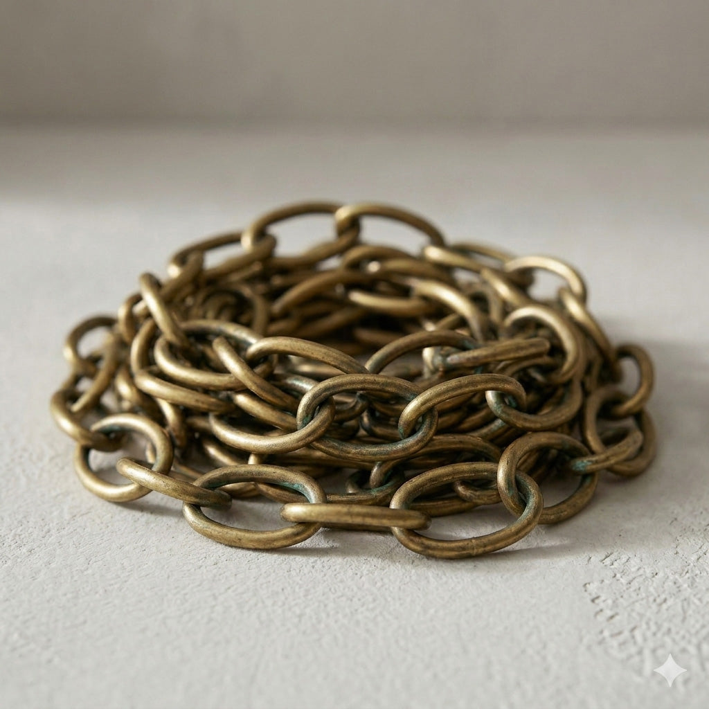 100cm Chain Extension Including Carabiner - Antique Brass