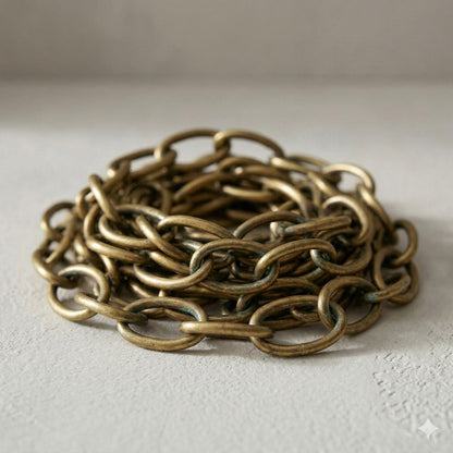 100cm Chain Extension Including Carabiner - Antique Brass