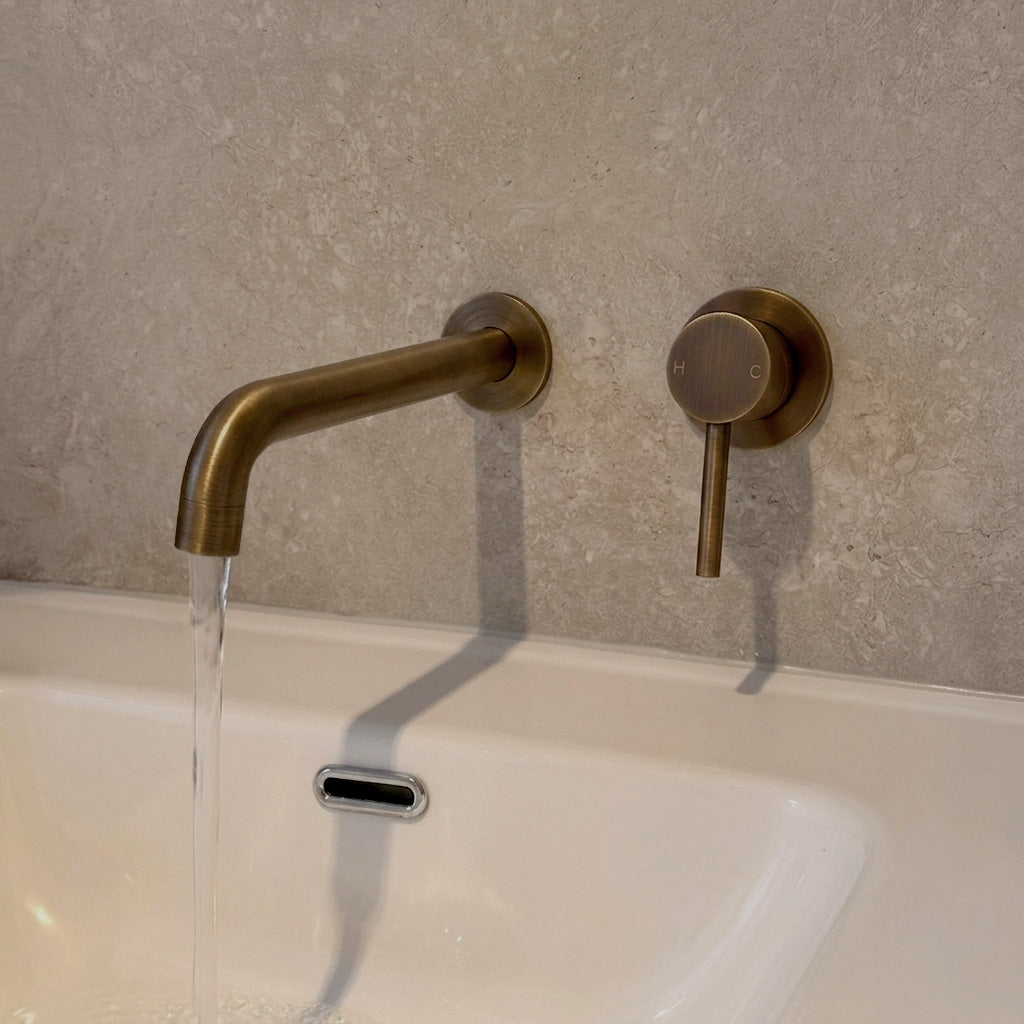 Reno Wall Spout - Antique Brass