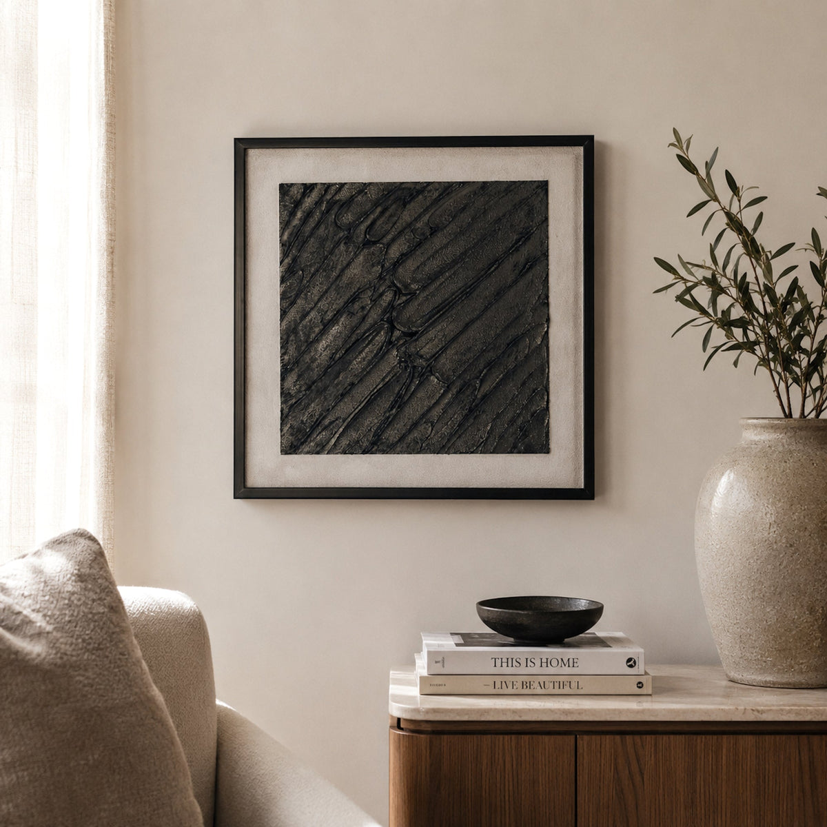 Asher - Ready To Hang Dimensional Sand Art - 50x50cm