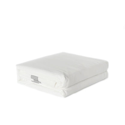 Ava Collection Queen Size White Quilt Cover Set - Light Grey Trim