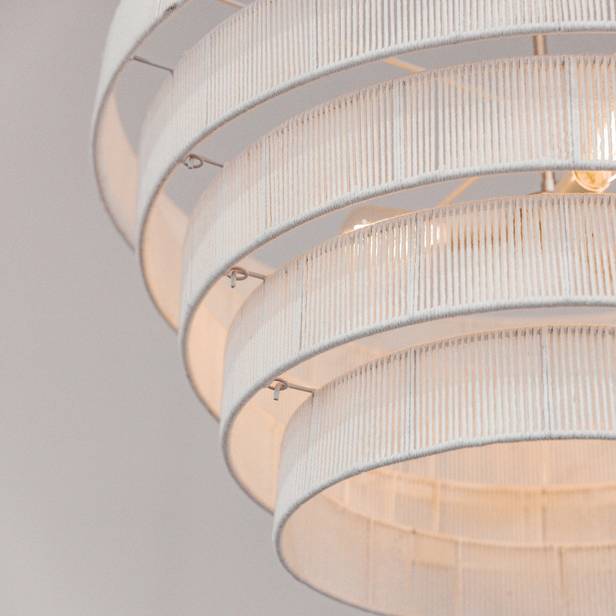 Avalon Five Tiered Rope Chandelier - White/Gold
