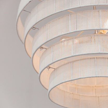 Avalon Five Tiered Rope Chandelier - White/Gold