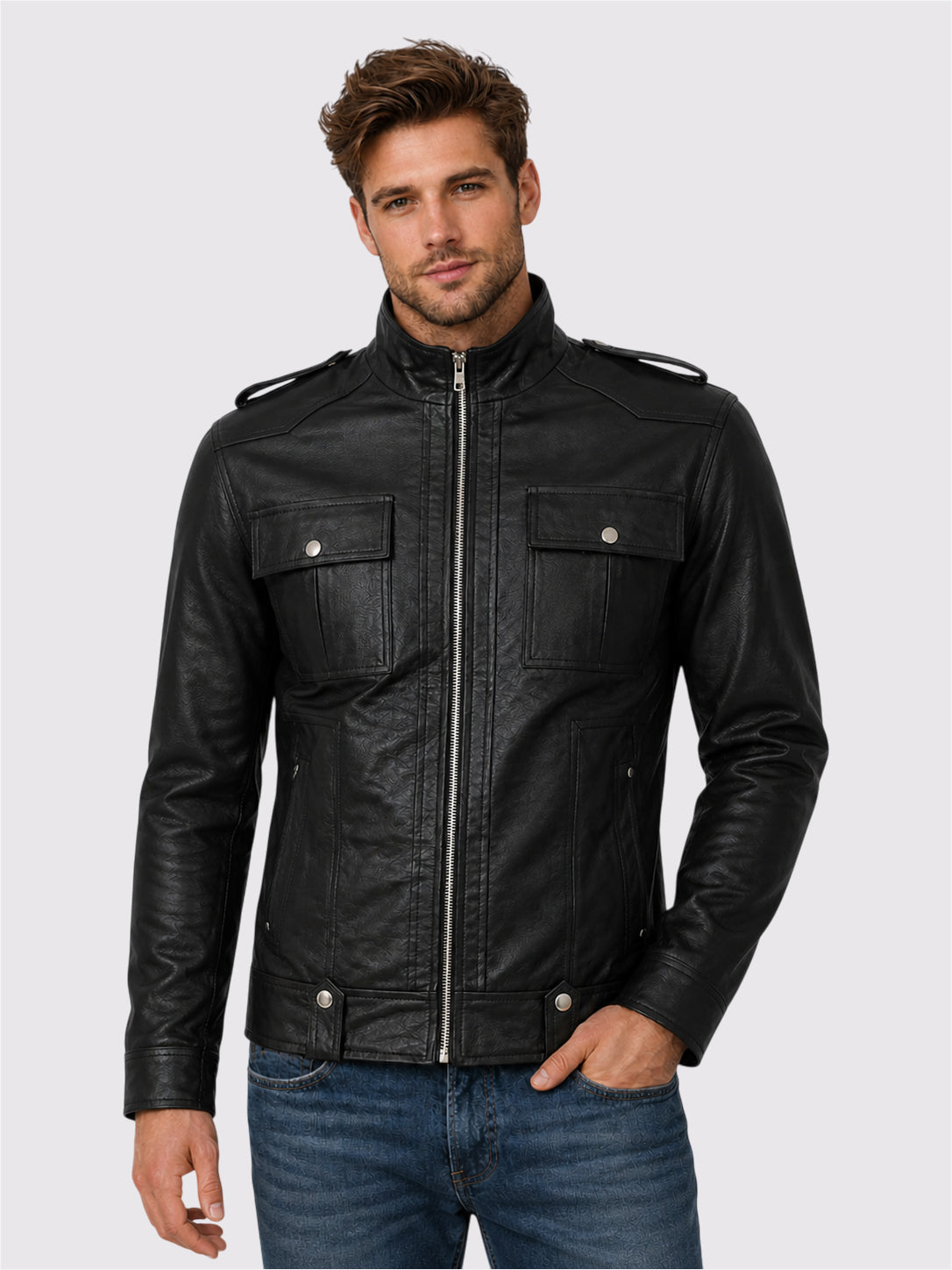 Biker Black Men's Designer Leather Jacket