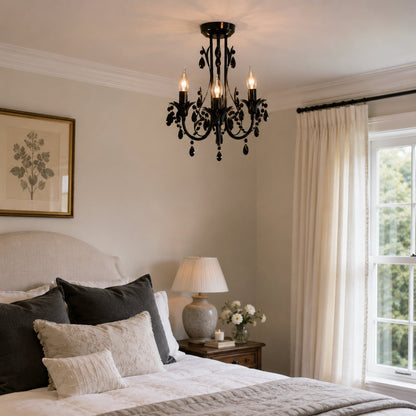 Harmony Leaf Chandelier 3 Light - Black